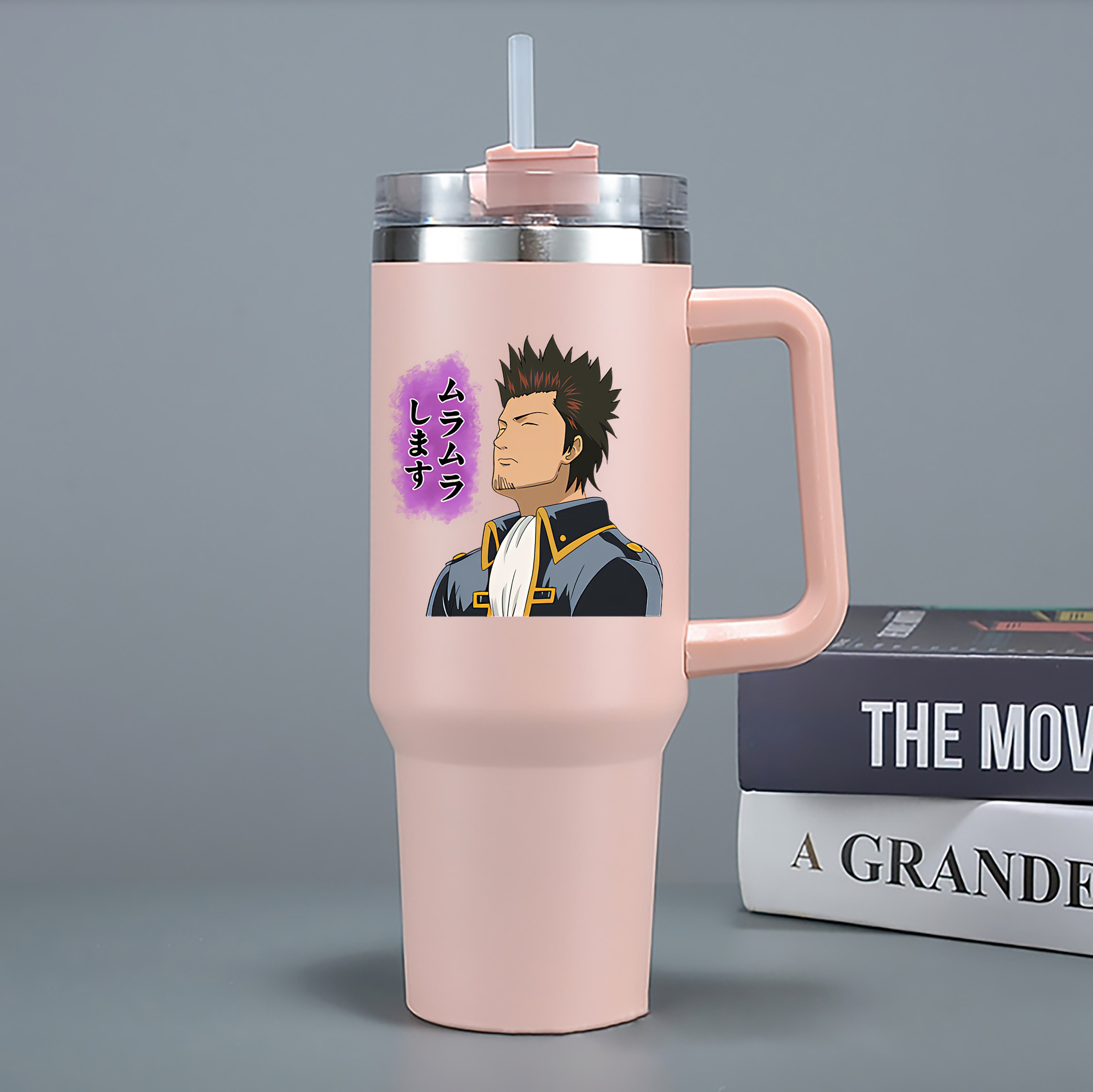 （画像用） ぎんたま 坂田銀時（さかたぎんとき） 神楽 志村新八（しむら しんぱち） GINTAMA Sakata Gintoki Kagura Shimura Shinpachi 1200mL車用タンブラー - クリスタルステッカー（プラスチックストロー付き）